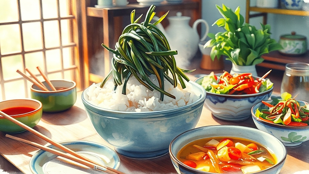 미역줄기, 맛있게 즐기는 법 (watercolor 스타일)