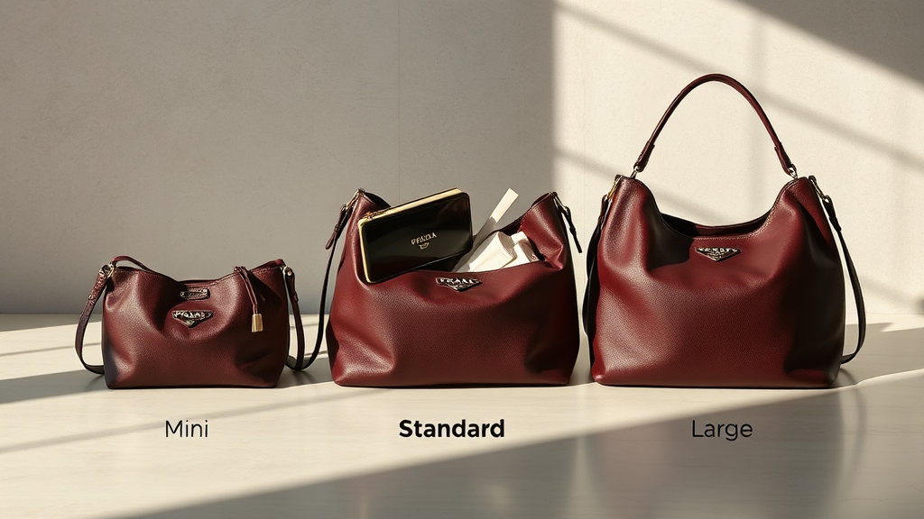 프라다 호보백 사이즈와 수납력: 일상에 필요한 모든 것을 담다 (realistic 스타일)