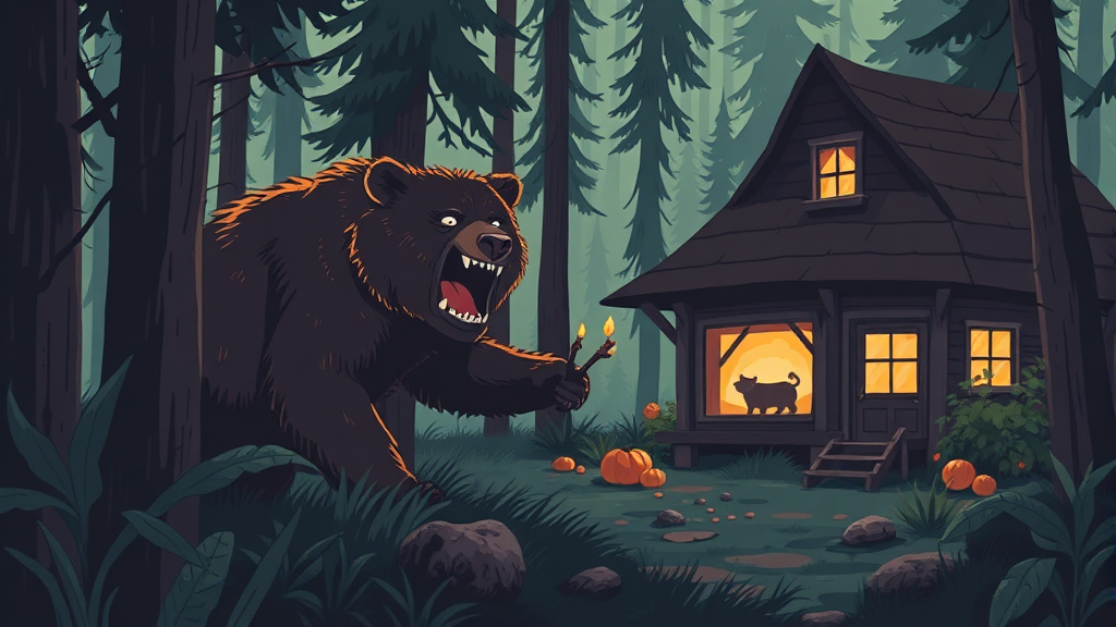 곰 출몰 원인 분석 (illustration 스타일)