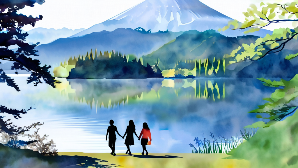 하코네 시운소 주변 관광: 아름다운 자연과 함께하는 여행 (watercolor 스타일)