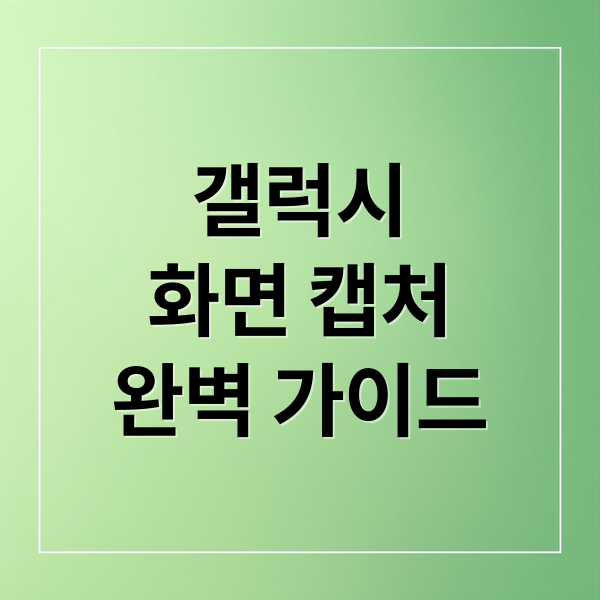갤럭시
화면 캡처
완벽 가이드 (갤럭시 휴대폰 화면 캡처)