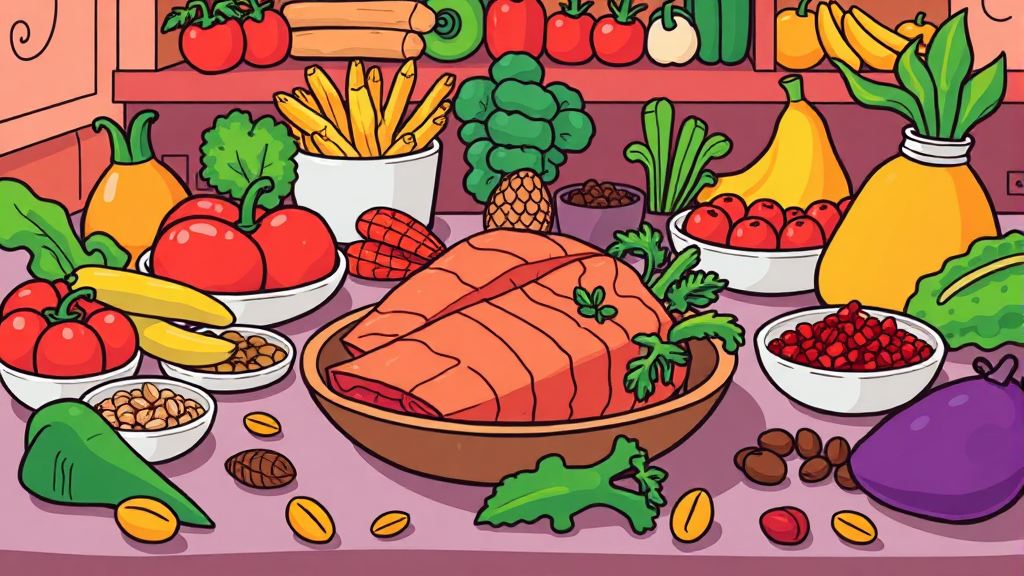 뇌 건강 UP! 식단 구성 꿀팁 (cartoon 스타일)