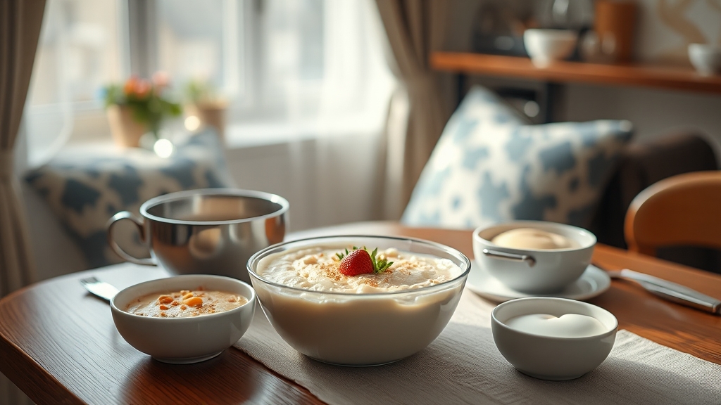 발치 후 추천 음식 (realistic 스타일)