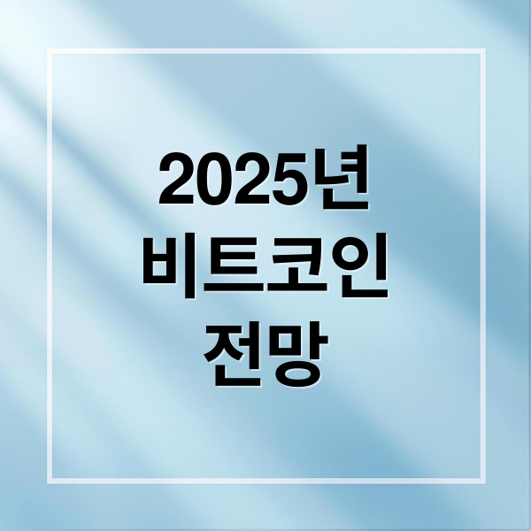 2025년
비트코인
전망 (비트코인 전망)