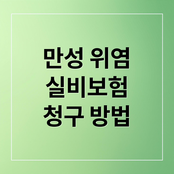만성 위염
실비보험
청구 방법 (만성 위염 보험금 청구 실비 보상 조건 서류)