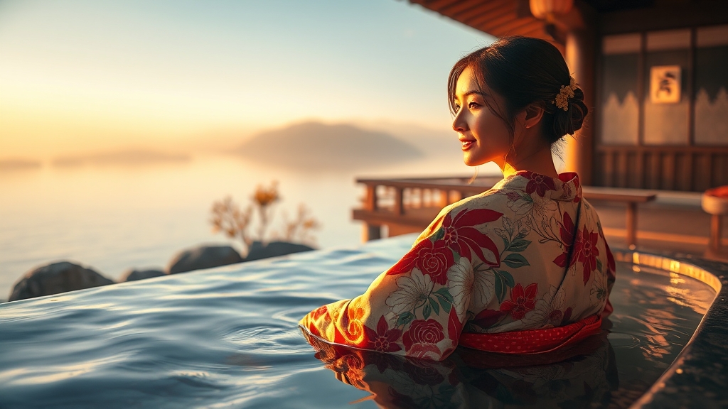 일본 온천 인기 지역 (realistic 스타일)