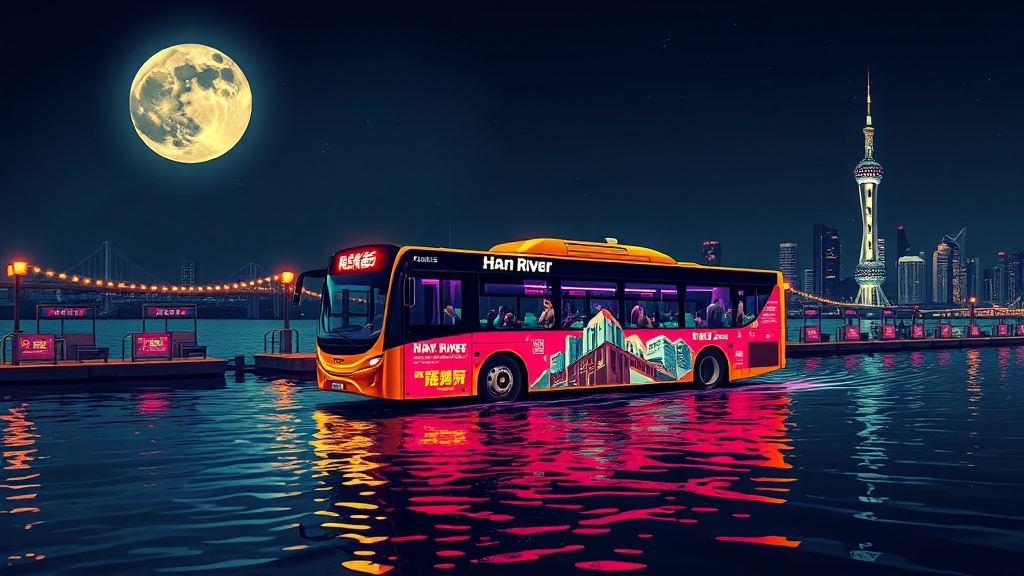 한강버스, 어디를 연결할까? (popart 스타일)
