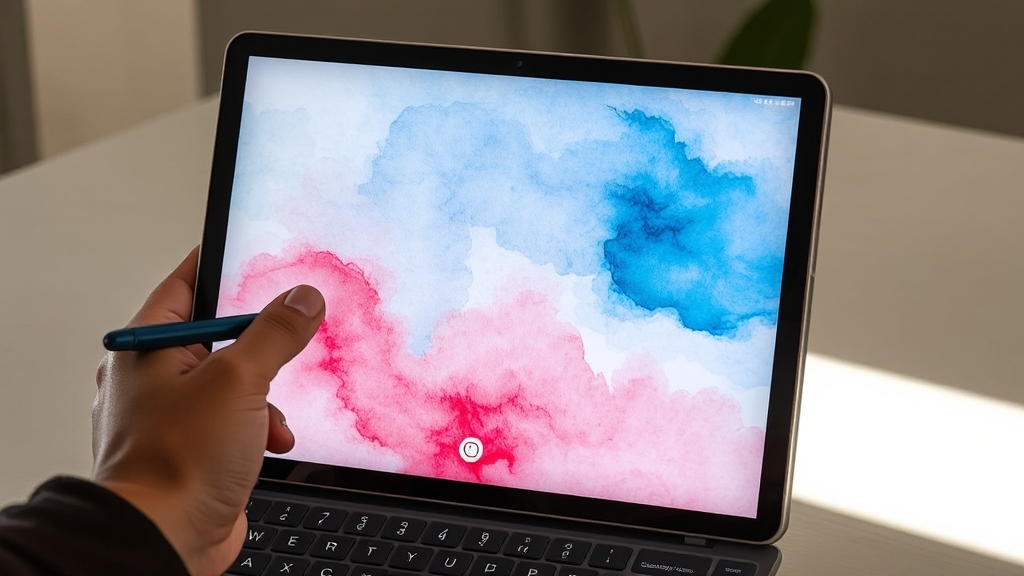 영화, 게임, 학습: 갤럭시탭 활용 가이드 (watercolor 스타일)