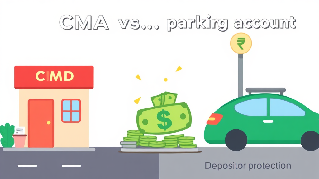 CMA vs 파킹통장: 장단점 비교 분석 (cartoon 스타일)
