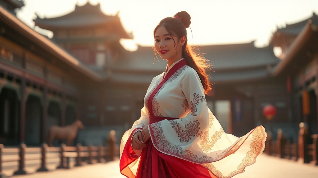 서울 고궁 한복 체험 (realistic 스타일)