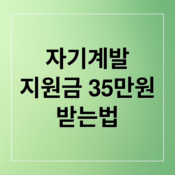 자기계발
지원금 35만원
받는법 (자기계발 지원금)