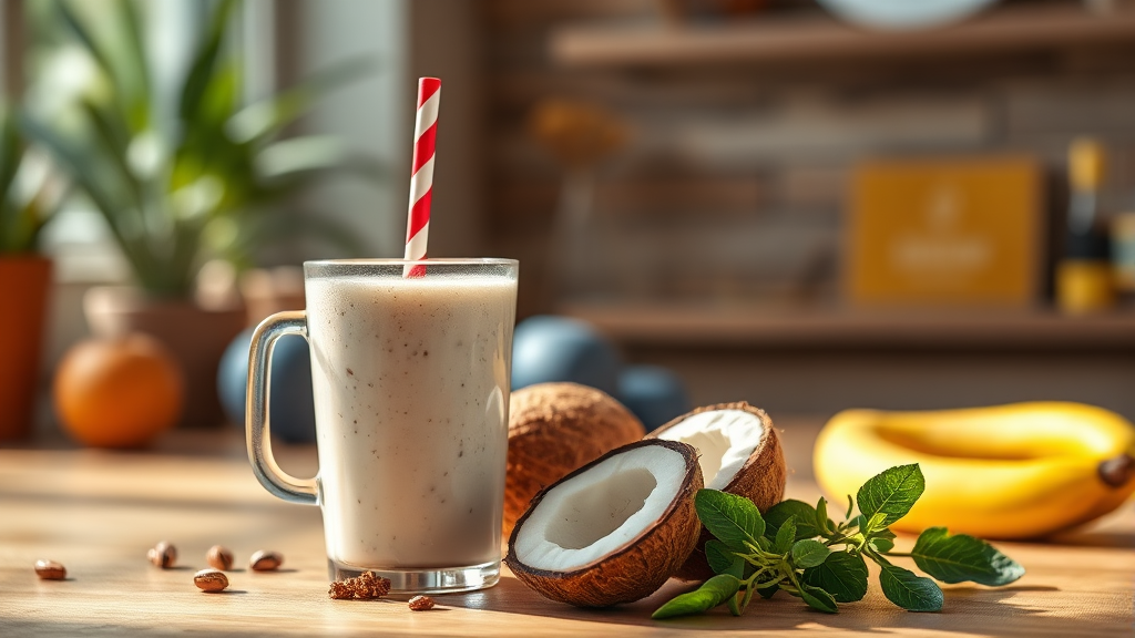 코코넛 오일 다이어트 시작하기: 올바른 섭취 방법 (realistic 스타일)