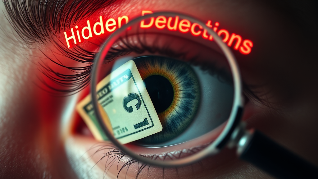 숨은 공제 항목 (realistic 스타일)