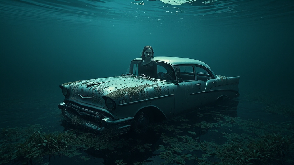 침수 꿈의 심리적 의미: 통제 상실, 변화에 대한 두려움 (realistic 스타일)