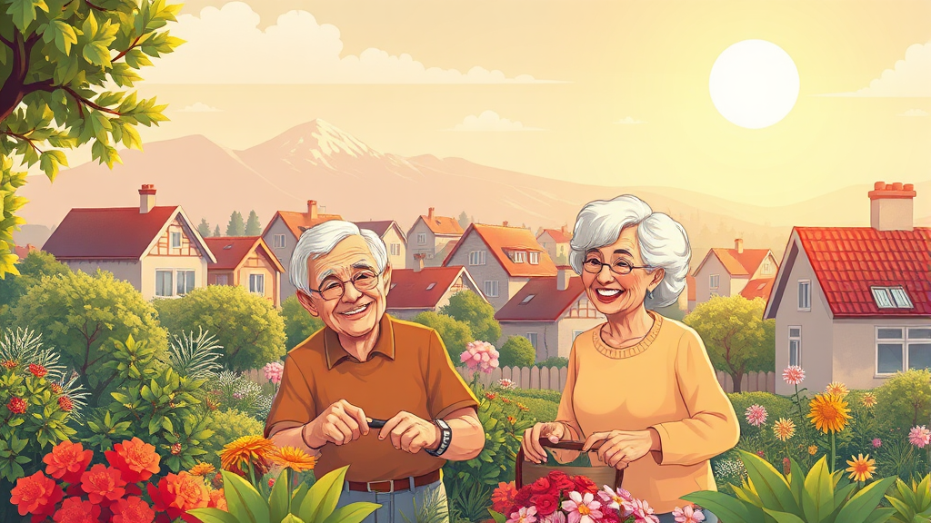 노후 생활 설계, 실버타운 이후가 중요 (illustration 스타일)