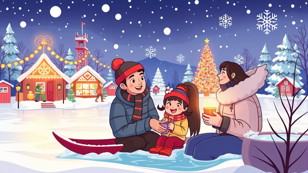 추위도 잊게 할 국내 겨울 축제 Top 5 (cartoon 스타일)