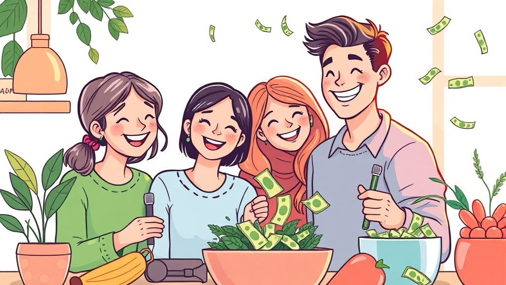 건강과 경제, 두 마리 토끼를 잡자! (illustration 스타일)