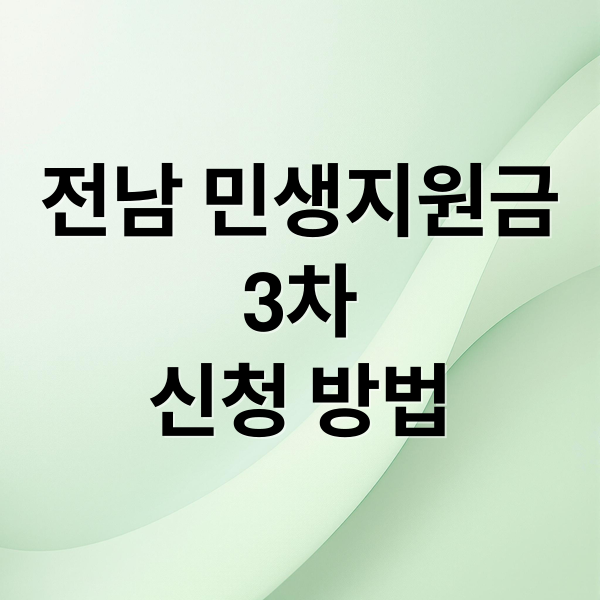 전남 민생지원금
3차
신청 방법 (전남 민생지원금 3차 신청)