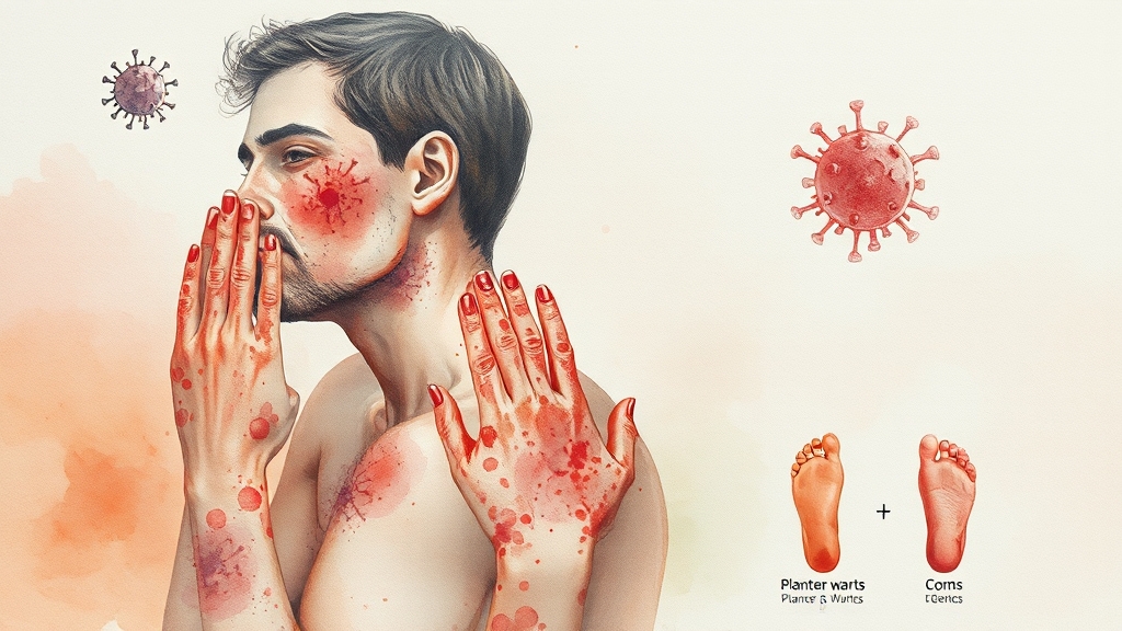 편평사마귀, 어디에 잘 생길까? (watercolor 스타일)