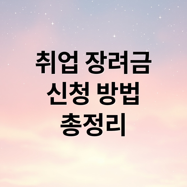 취업 장려금
신청 방법
총정리 (취업 장려금 신청 타이밍 놓치지 않는 방법 정리)
