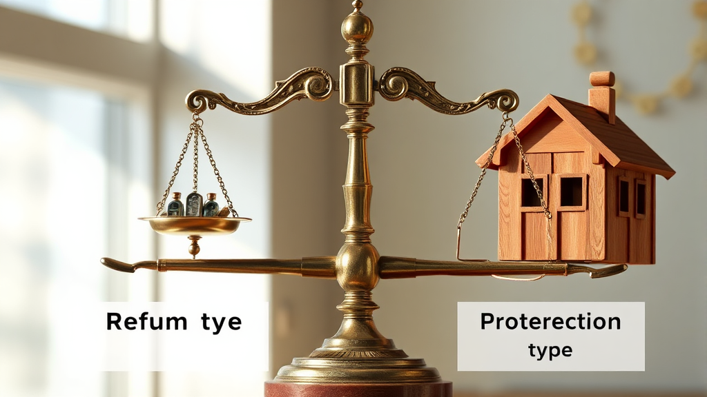 환급형 vs 순수보장형: 보험료와 보장의 균형 찾기 (realistic 스타일)