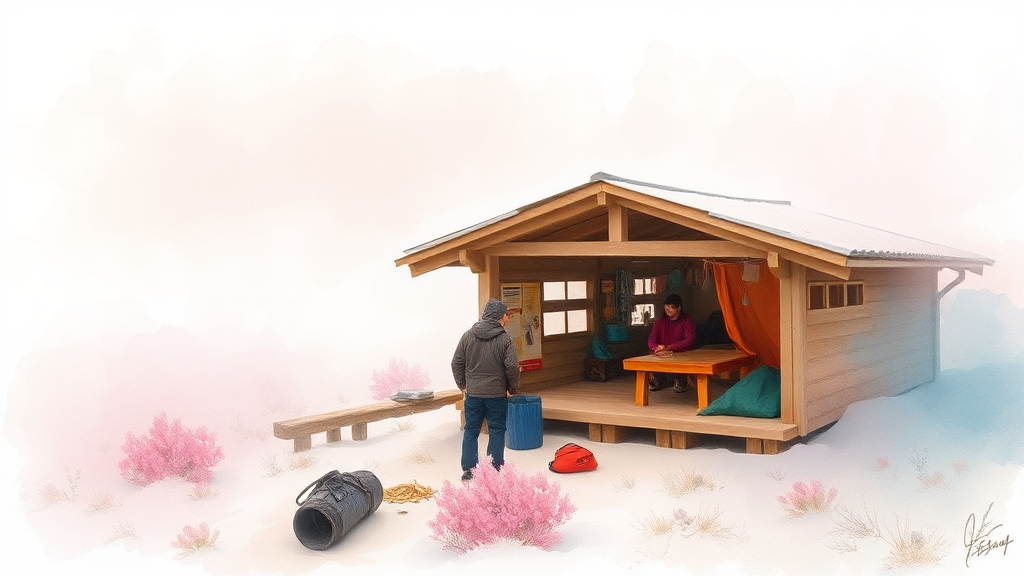 대피소 활용 팁 (watercolor 스타일)