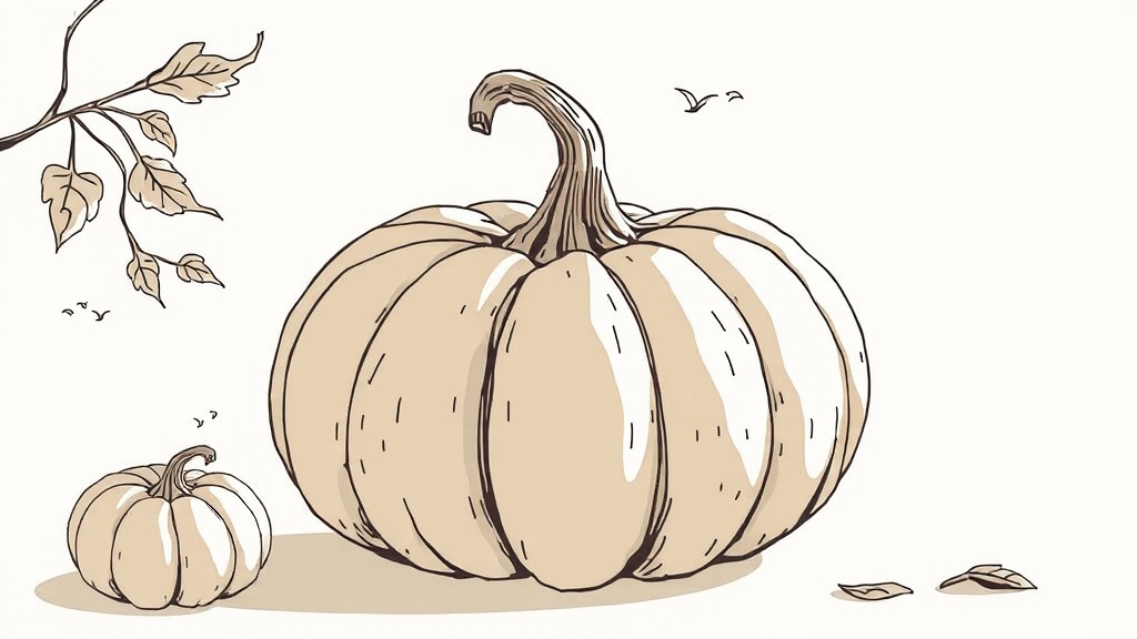 늙은호박 보관법 (냉장/냉동) (illustration 스타일)