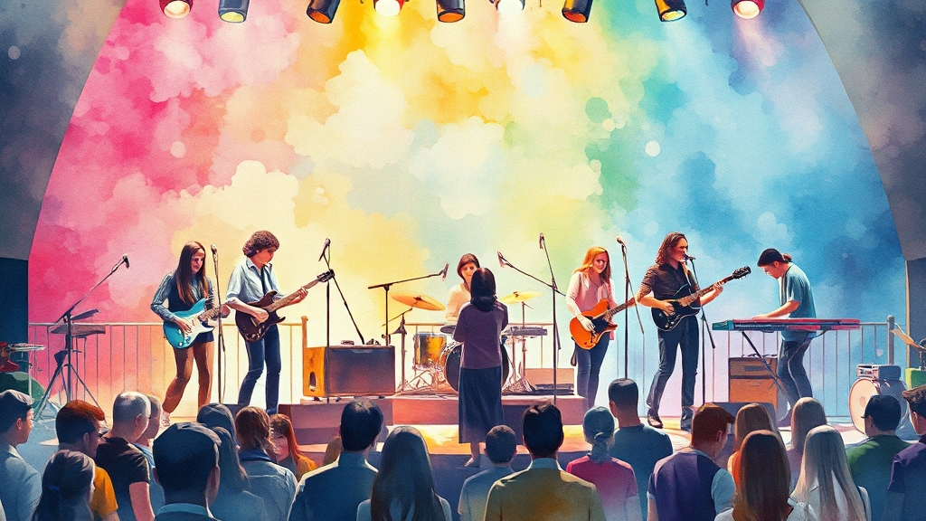 주요 축제 라인업 (watercolor 스타일)