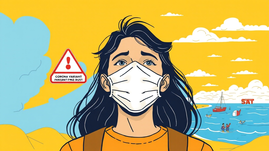 코로나19, 변이 바이러스 확산 주의 (illustration 스타일)