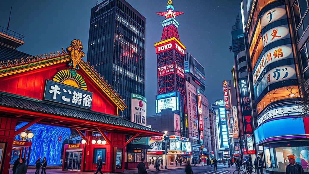 도쿄 일루미네이션 명소 (realistic 스타일)