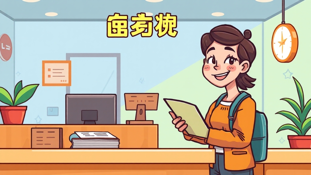 주민센터 방문 발급 (cartoon 스타일)