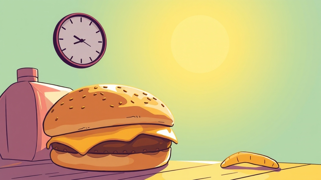 맥모닝 시간 (illustration 스타일)