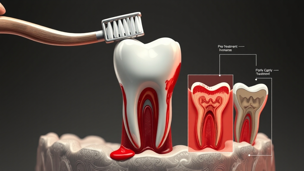 치주 질환과 출혈 (illustration 스타일)