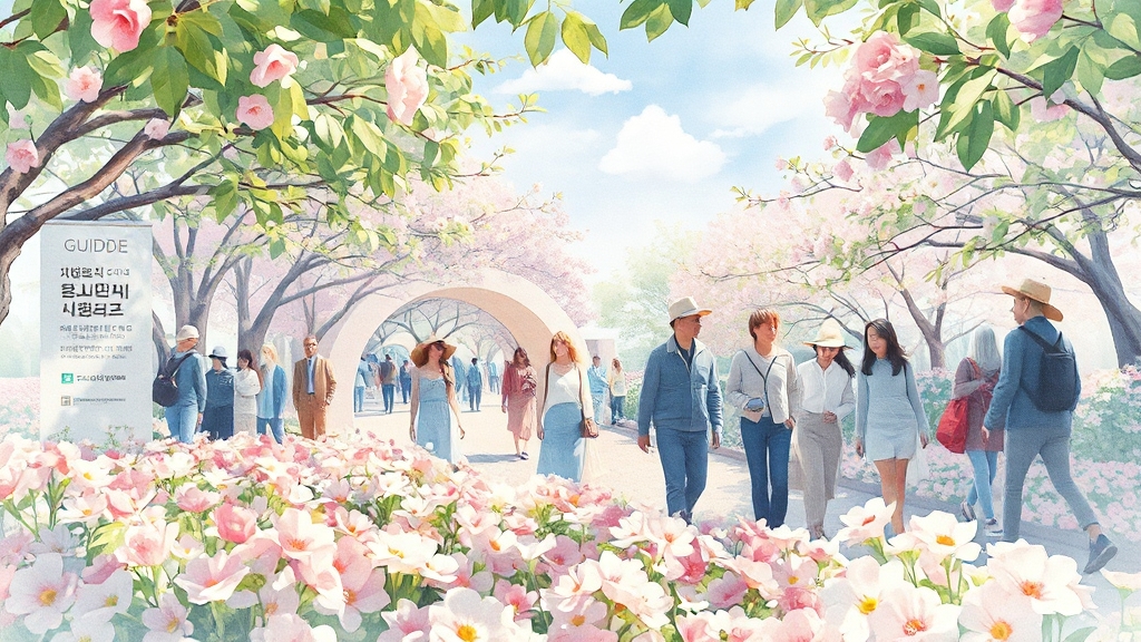 관람 팁 및 추천 시간대 (watercolor 스타일)