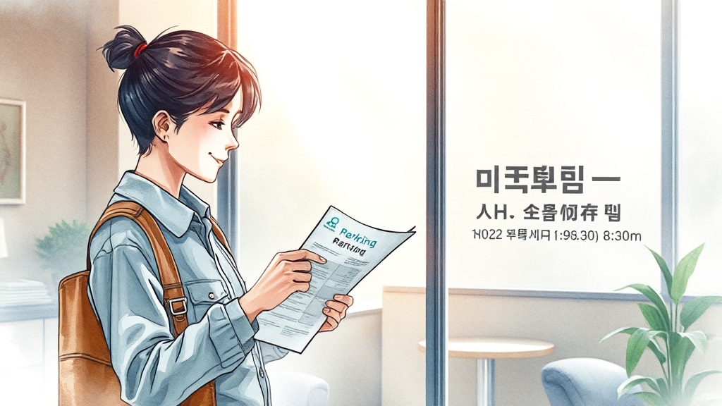 방문 전 필수 확인 사항 (watercolor 스타일)