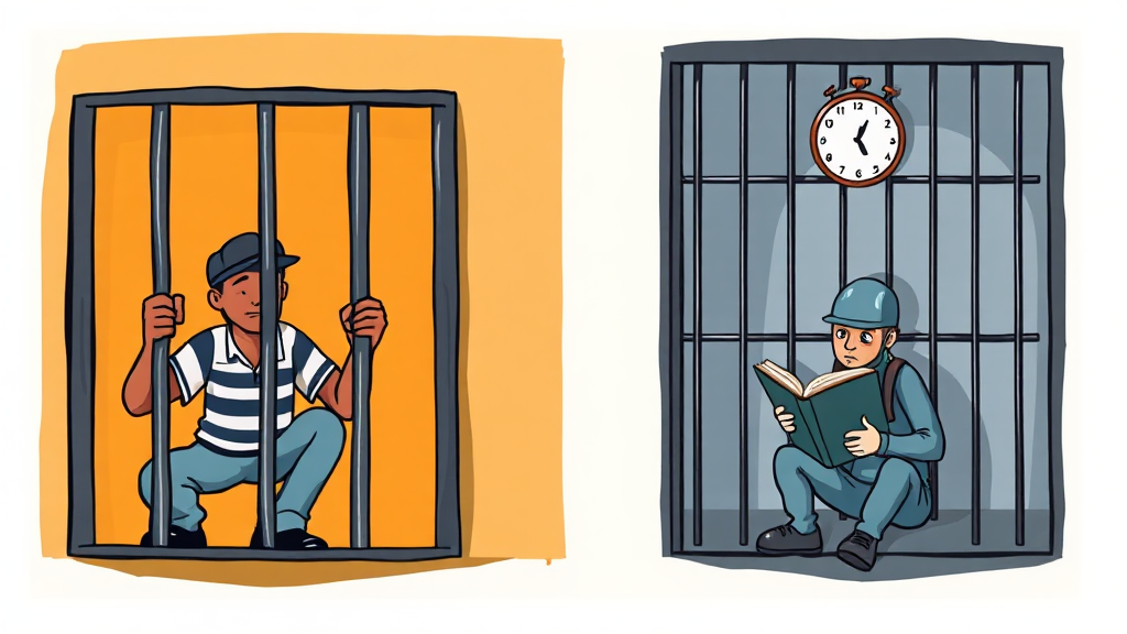 무기징역 vs 무기금고: 명확한 차이점 분석 (cartoon 스타일)