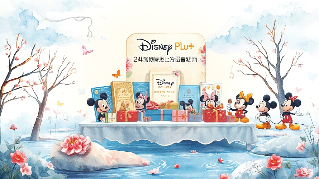 디즈니플러스 할인: 연간 멤버십 & 선물하기 (watercolor 스타일)