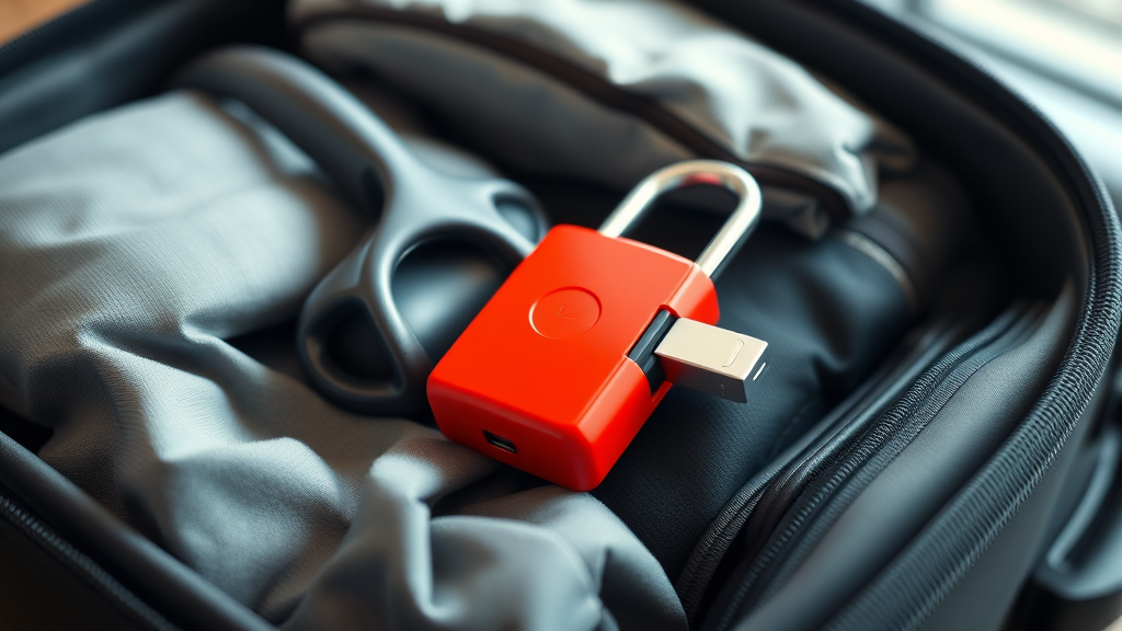 수납 공간 & 보안 기능, 스마트한 여행! (realistic 스타일)