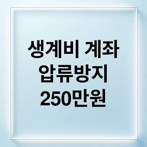 생계비 계좌
압류방지
250만원 (생계비 계좌 압류방지 250만원)