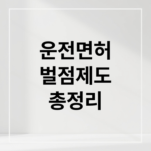 운전면허
벌점제도
총정리 (운전면허 벌점)