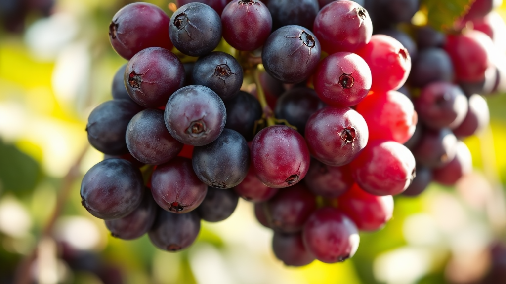 포도 껍질 레스베라트롤: 치매 예방과 뇌 건강의 비밀 3 포도 껍질 속 '레스베라트롤': 치매 예방의 핵심 성분 (realistic 스타일)