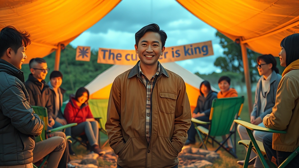 유재석 캠프 촬영 방식 (realistic 스타일)