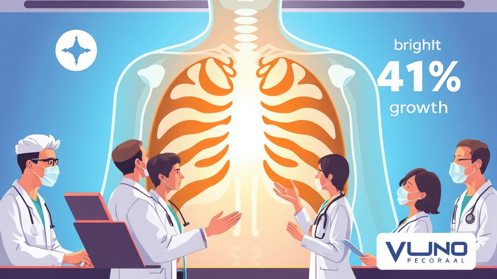 의료 AI 시장 동향 및 뷰노의 성장 전략 (cartoon 스타일)