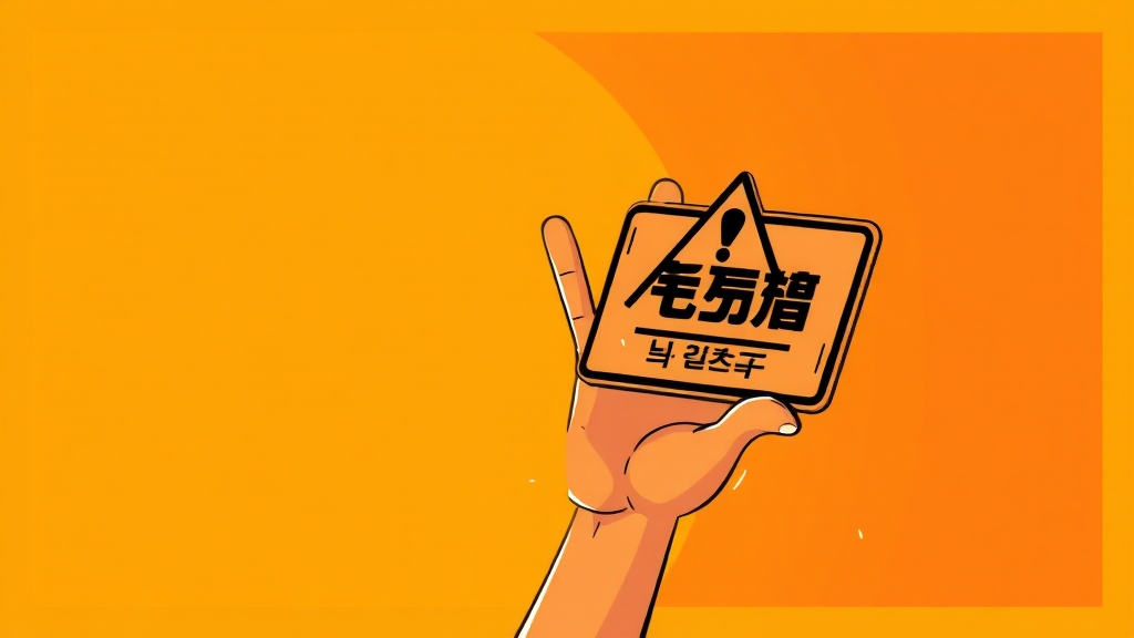 유의사항 및 피싱 사기 경고 (cartoon 스타일)