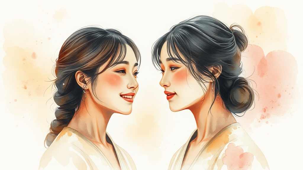 에겐남 vs 테토남, 성향 분석 (watercolor 스타일)