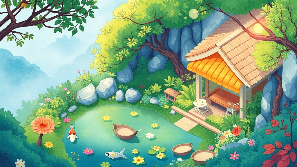 방림원 내부 구성 (cartoon 스타일)