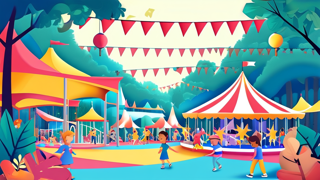 서울 시내 곳곳에서 펼쳐지는 특별한 어린이날 이벤트 (illustration 스타일)