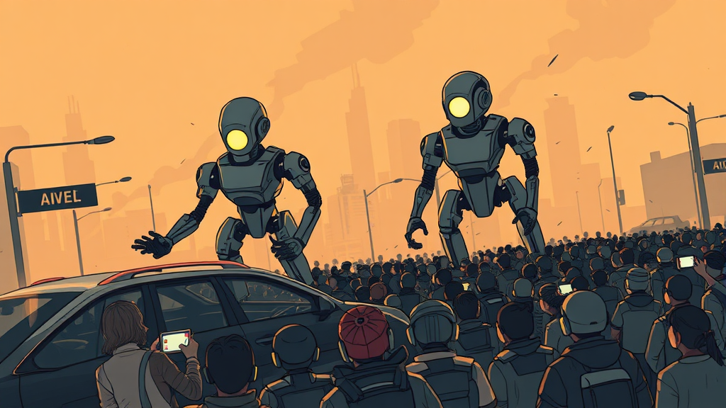 피지컬 AI의 미래와 윤리적 문제 (illustration 스타일)