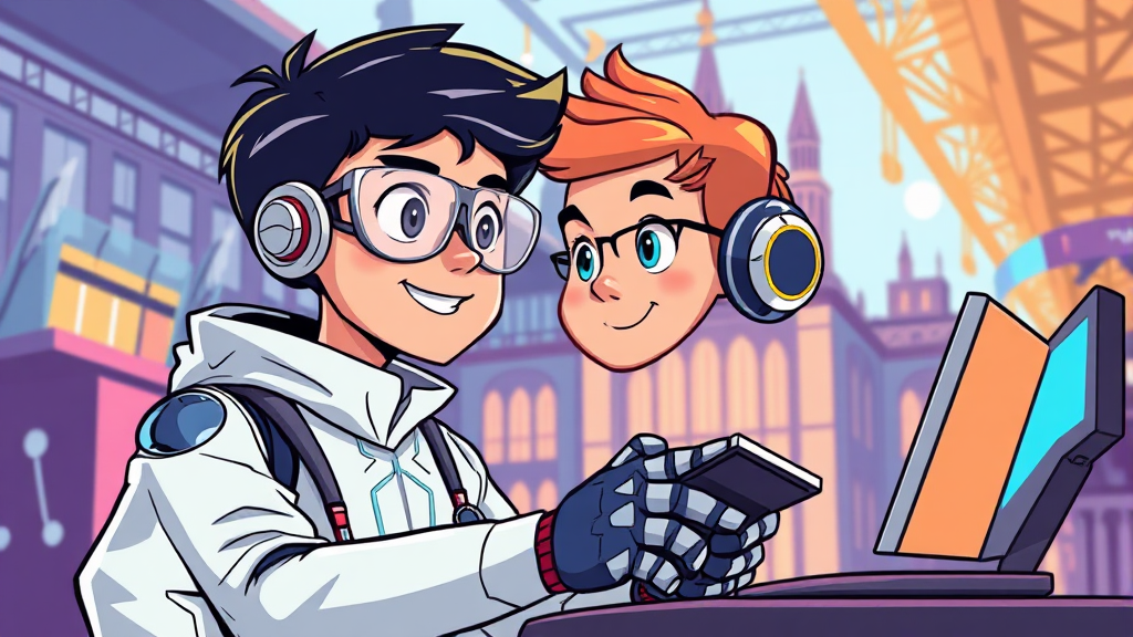 로봇 설계 전문가의 길: 진로와 전망 (cartoon 스타일)