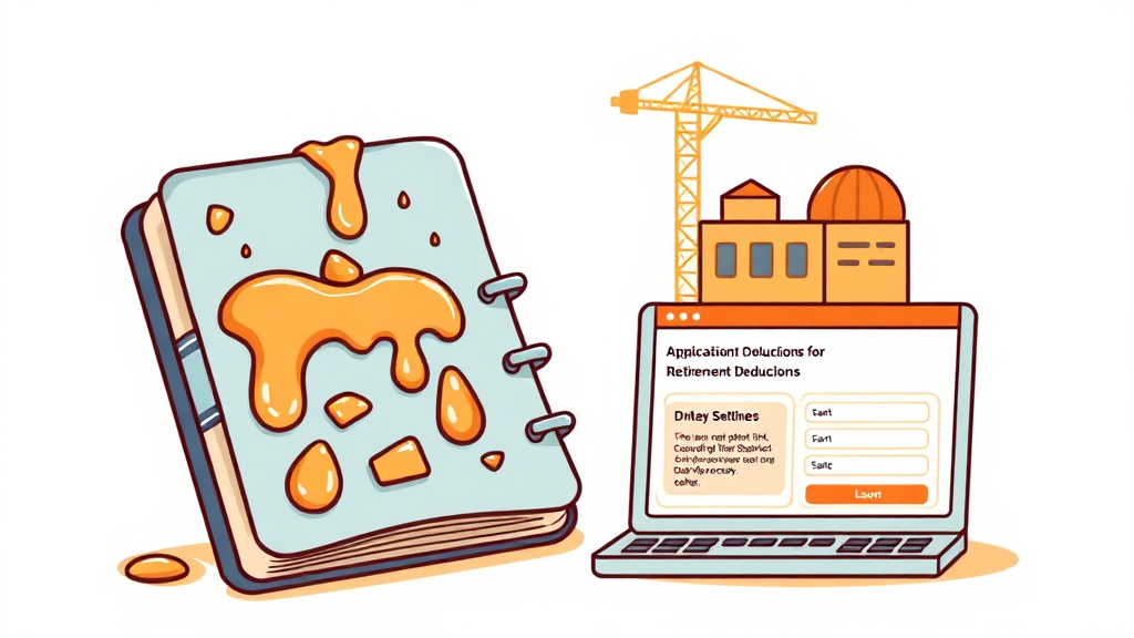 퇴직공제금 신청 방법 (cartoon 스타일)